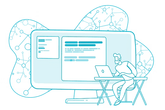 AI-powered workspace illustration